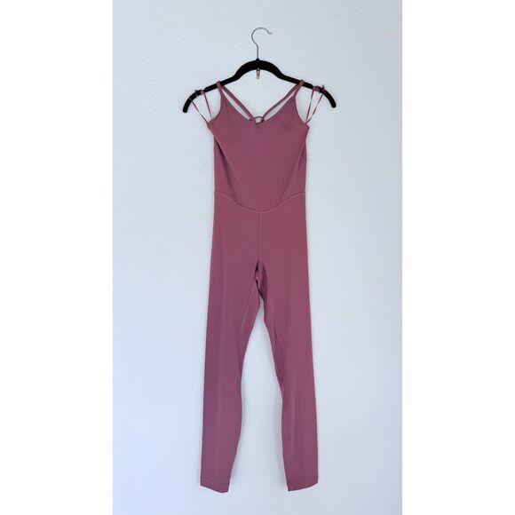 NWOT Lululemon Women's Align Cross Back 25" Bodysuit in Washed Mauve Size 2 - Picture 6 of 12
